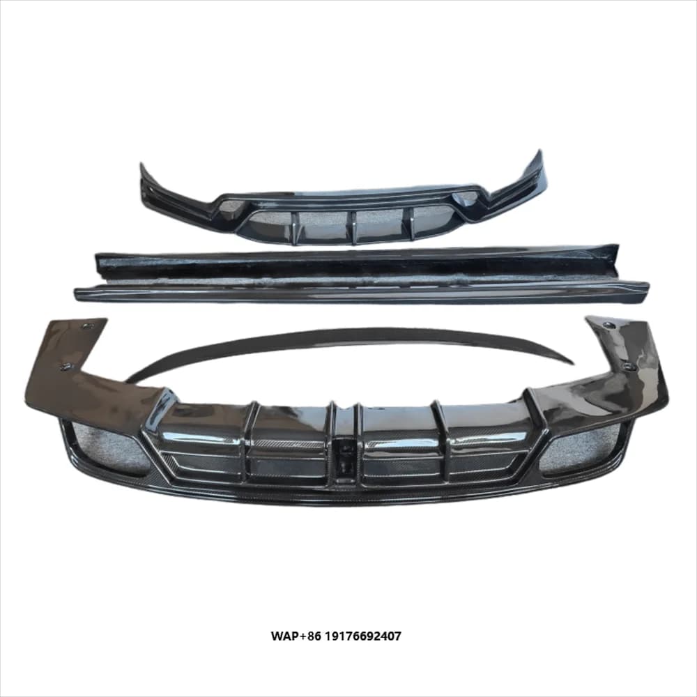 for 2018-2021  Coupe Modification Carbon Fiber Front Bumper Edge Rear Diffuser Side Skirt Spoiler Body Kit