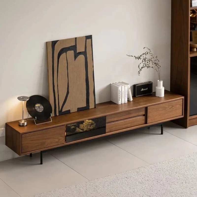 Hanging display cabinet retro solid wood TV cabinet wall simple retro floor cabinet