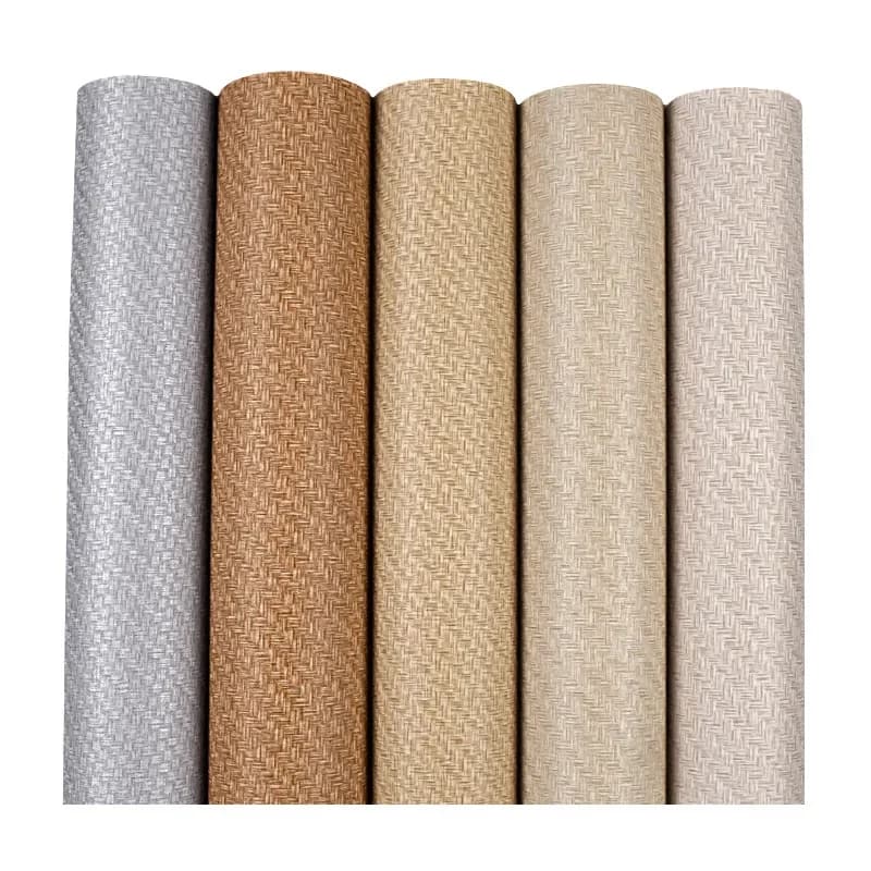Solid color plain color linen cloth pattern imitation straw wallpaper tea house restaurant brush glue non-self-adhesive