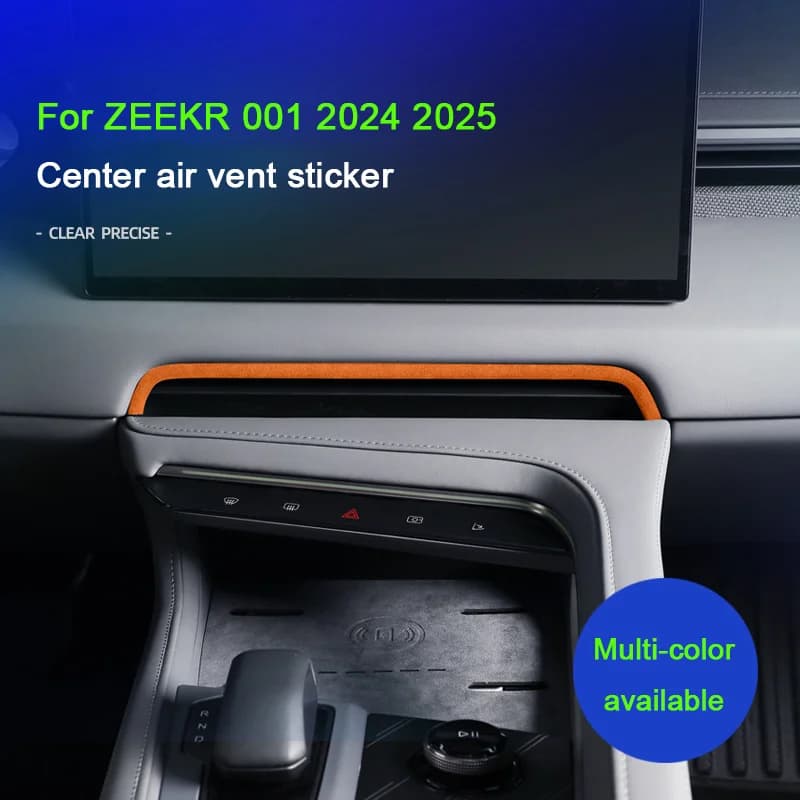For ZEEKR 001 2024 2025，Decorative sticker for the air outlet of the central control dashboard Super Suede Interiors accessories