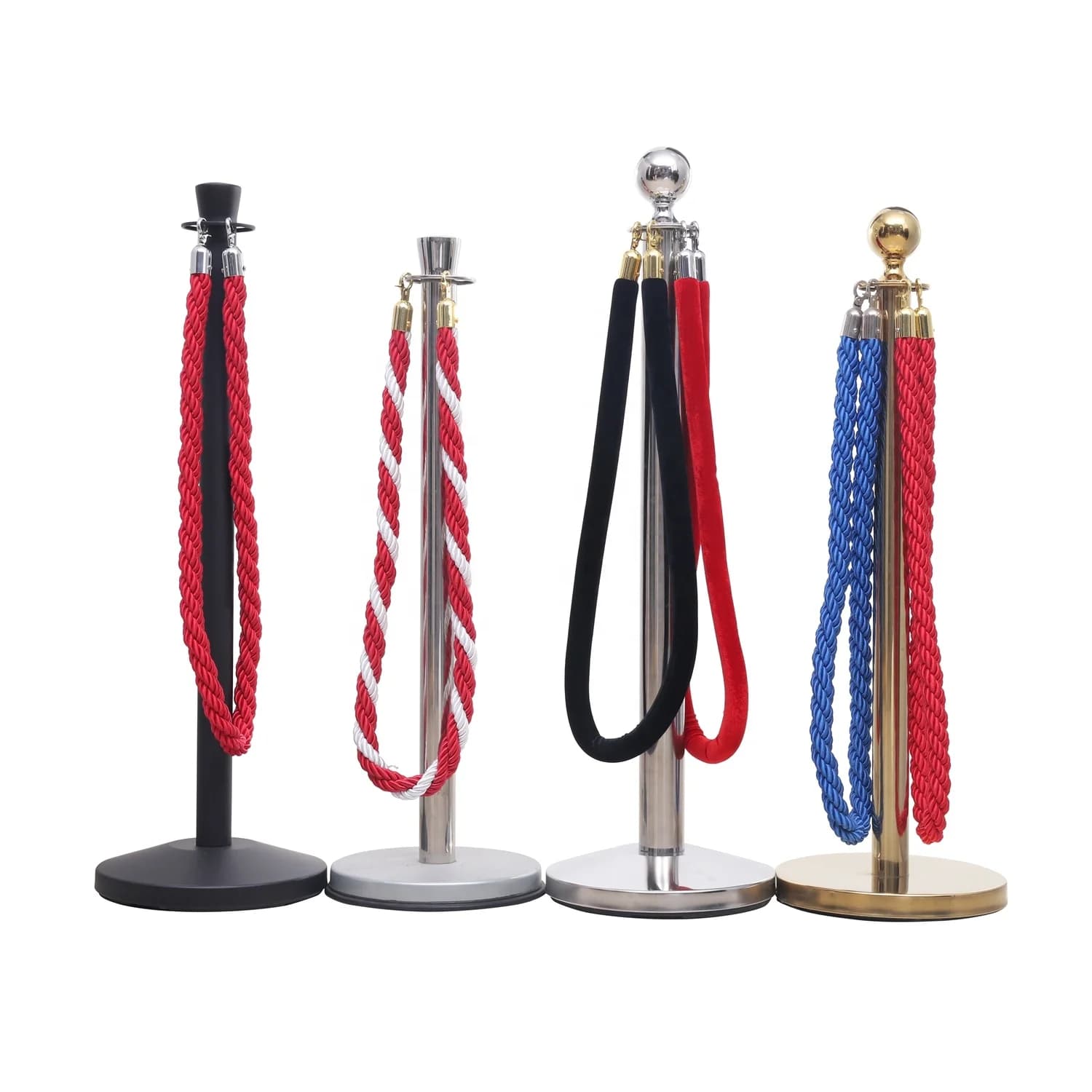 【Professional Use】Stainless Steel Queue Fence Velvet Ropes Telescopic Guardrail Isolation Belt Queue Line Stand Stanchion Stanch