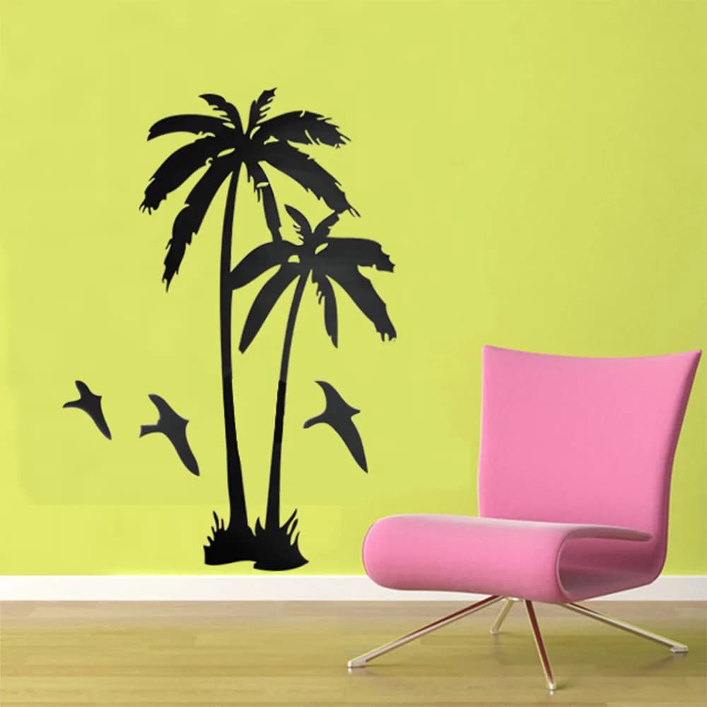 Home Decor Cool coconut palm Tree Mural Wall Stickers Wall Decals 3 Sizes