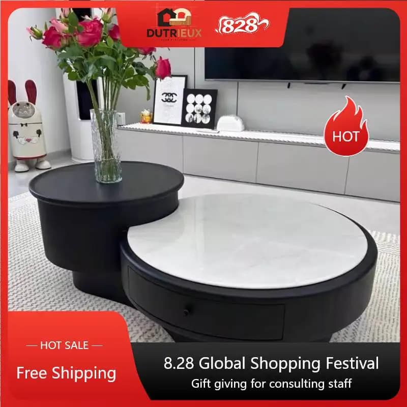 White Round Coffee Tables Black Design Decoration Nordic Modern Coffee Tables Living Room Salon Muebles Para Hogar Furniture
