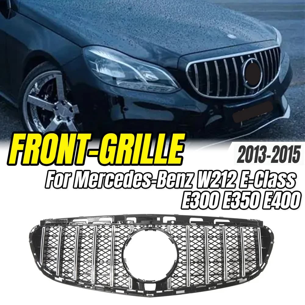 For Mercedes-Benz W212 E-Class E300 E350 E400 2013-2015 Front Chorme Diamonds Style GTR Style Bumper Grille,Car Styling Upgrade.