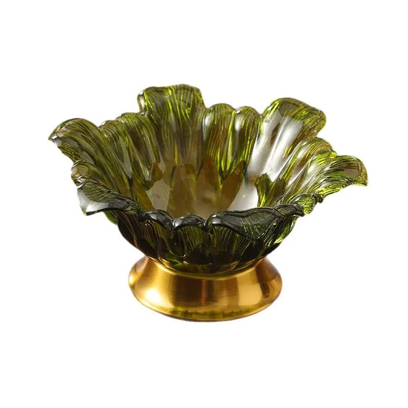 American light luxury crystal glass fruit plate European living room coffee table household flower fruit wrist snack plate creat