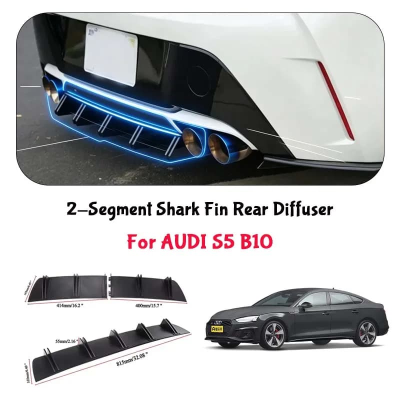 For AUDI S5 B10 Shark Fin Rear Diffuser Split Chassis Spoiler Auto Aerodynamic Parts Aerodynamic Modification