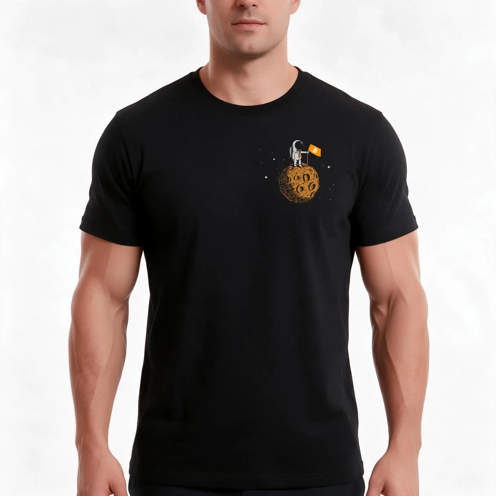 BTC TO THE MOON T-Shirt, Summer Casual Cotton Tee, Oversized Streetwear Tops, Vintage Graphic Print, Loose Fit Short Sleeve