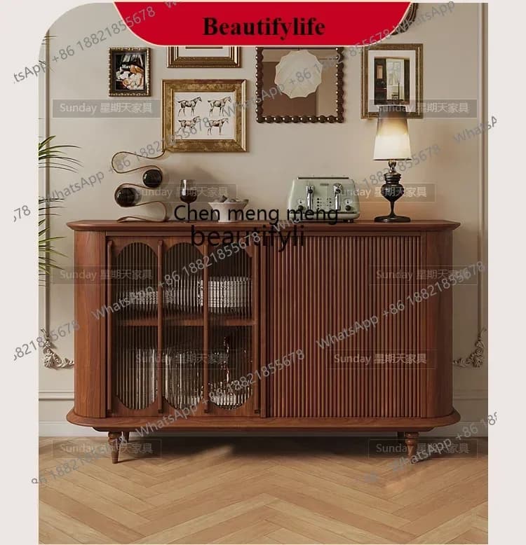 G153 S Nordic modern TV cabinet log retro all solid wood wabi-sabi wind locker