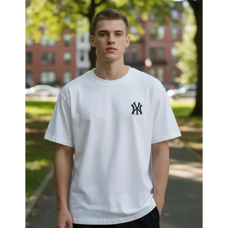 Men's Short Sleeve T-Shirt Hiphop Oversize With Cotton Embroidery Casual Clothing