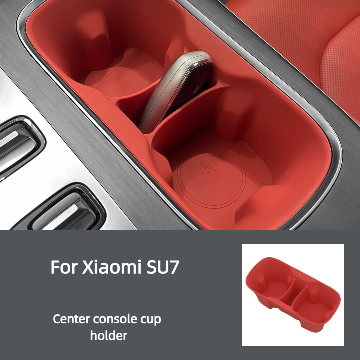 For SU7 Central Control Water Cup Holder Silicone Pad Rear Cup Sleeve Interior Car Accessories Parts