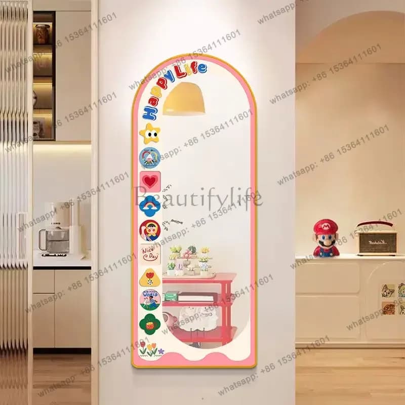 ld Modern Wall Mirror Cute Full Body Art Sticker Nordic Mirror Funky Aesthetic Spiegel Wand Living Room Decorations