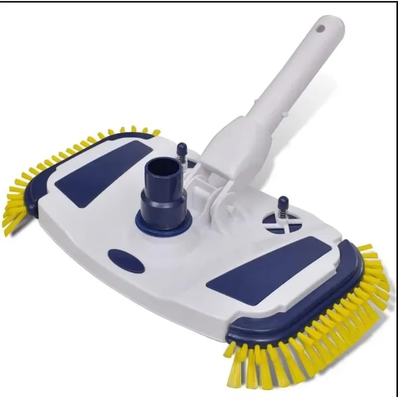 Automatic Pool Vacuum Head White High Efficiency Cleaner With Yellow Brush Accessories For Swimming Pool Maintenance Tool Kit