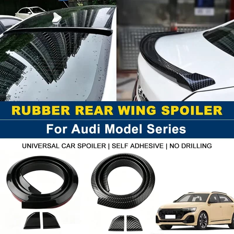 For Audi A3 A4 A5 A6 Q3 Q5 S3 S4 RS3 RS4 B7 B8 Q2 Q7 S5 S6 RS5 RS6 1.5M Self-Adhesive Rear Spoiler Wing No Drill Trunk Lip
