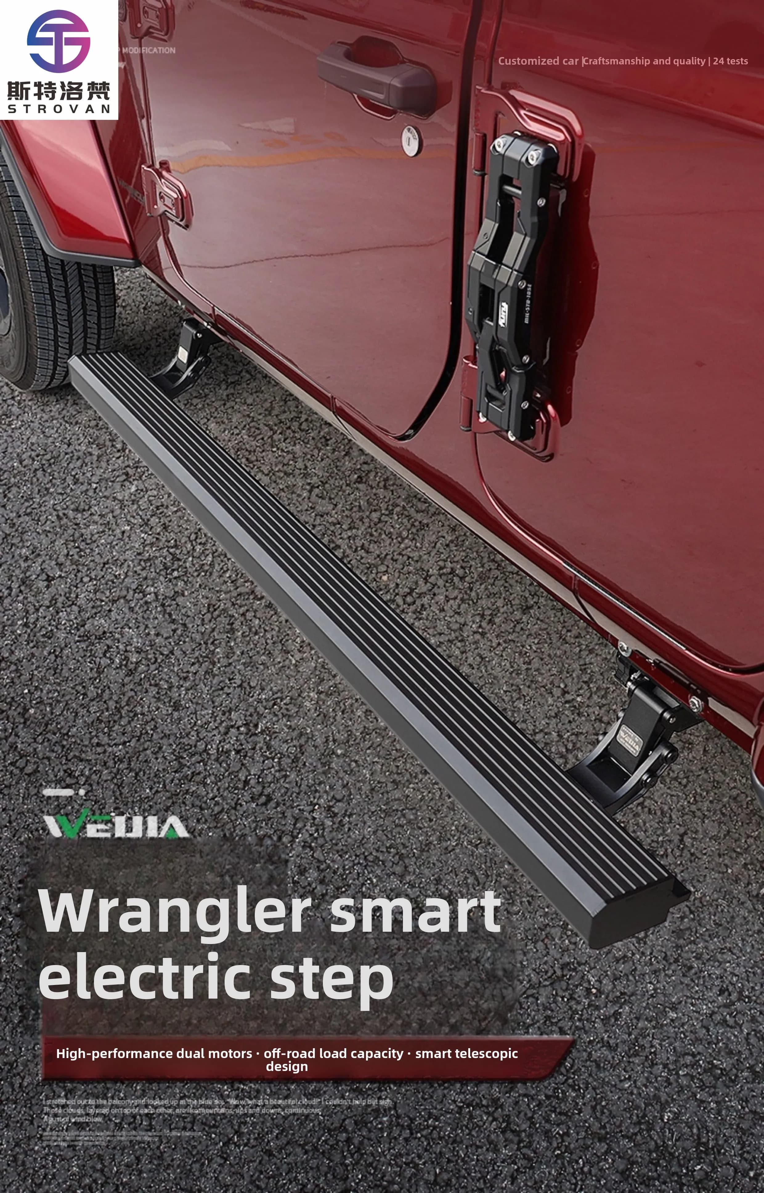18-24 Wrangler Electric Pedal JL Modified Gladiator JT All Aluminum Pedal Automatic Retractable Side Bar Side Pedal