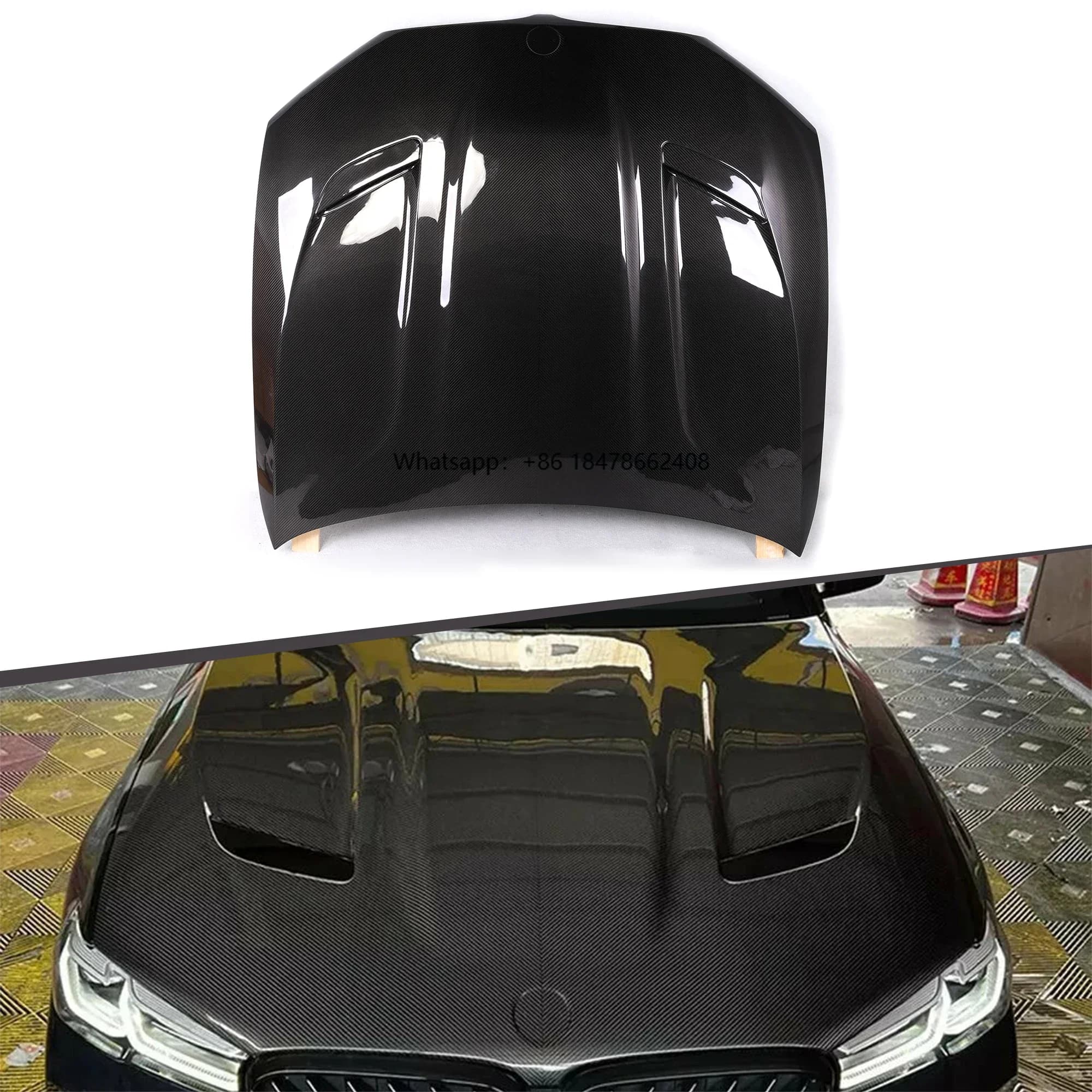CS Style Dry Carbon Fiber Front Engine Hood Bonnet for  F90 M5 5 Series G30 4-Door 2018+