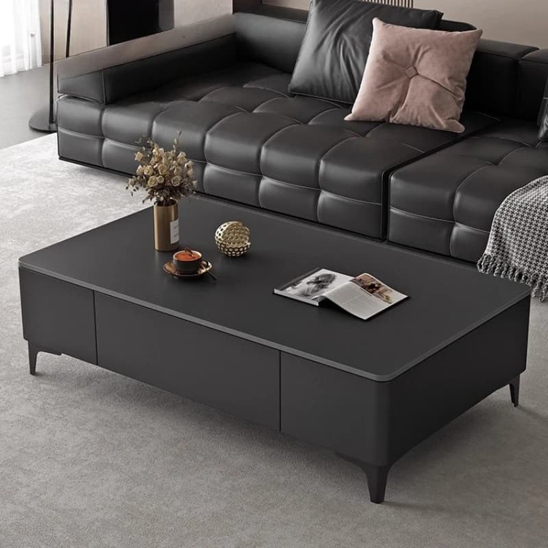 L Minimalist Design Living Room Coffee Table Modern Salon Mesas Centro #L Nordic Rock Plate Coffee Table With Drawers Black Q