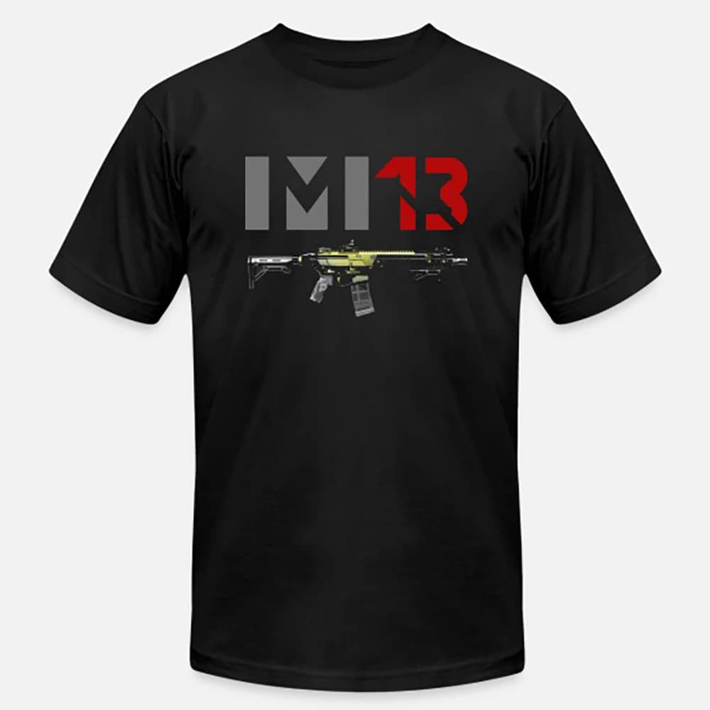 Retro Shoot Game  M13 Assault Rifle T-Shirt 100% Cotton O-Neck Short Sleeve Summer Casual Mens T-shirt Gamer Streetwear