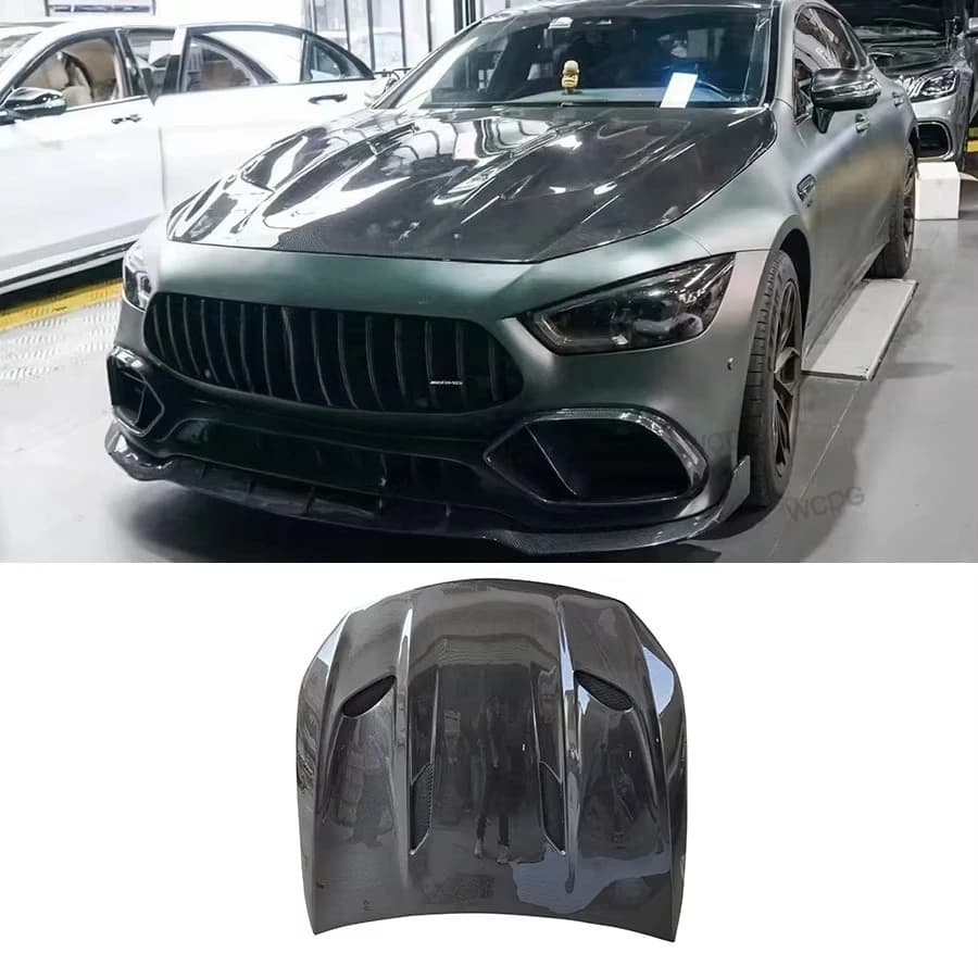 Carbon Fiber SL Style Front Hood for Mercedes Benz AMG GT50 GT53 GT63 Front Air Vent Engine Hood Bonnet Cover Car  Bodykit