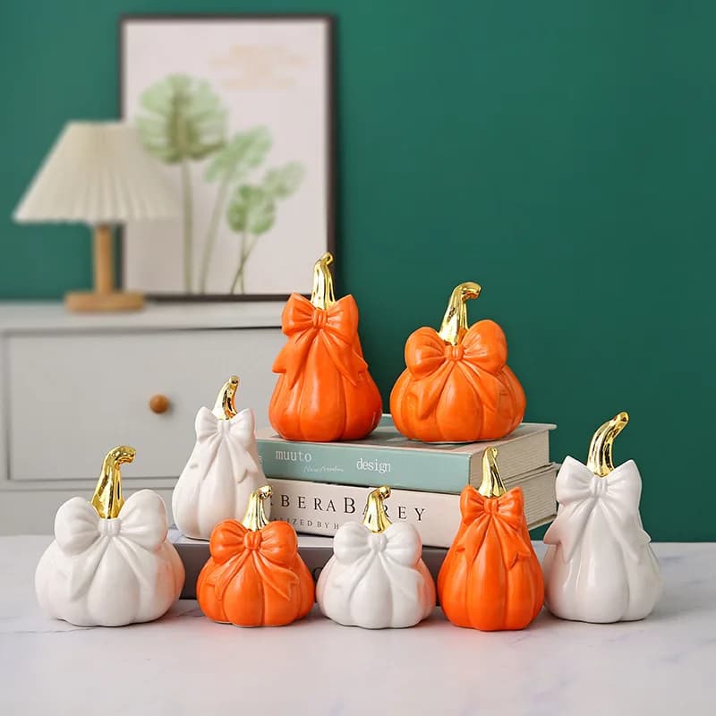 New Pumpkin Ceramics, Pumpkin Statues, Bedroom Living Room Creative Home Decor Craftsmanship Sculpture Home Decoration
