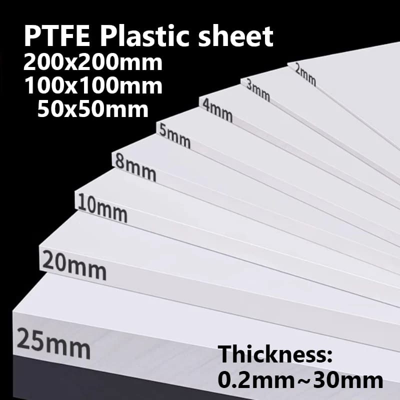 PTFE Board Block Polytef Plate 50x50mm 100x100mm 200x200mm Plastic Hard Sheet For Machining Model Processing