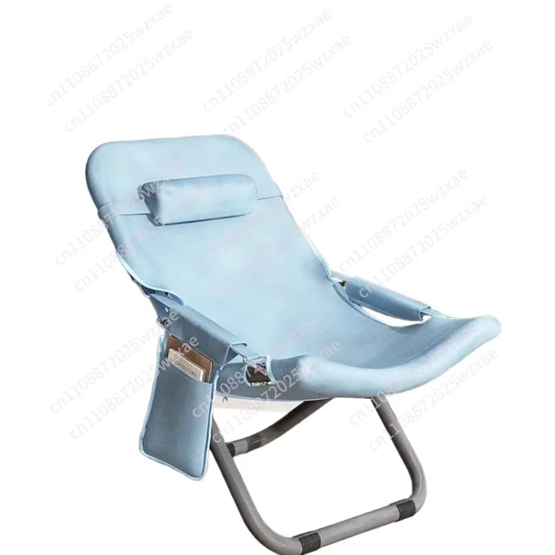 Lunch break recliner household folding chair summer leisure simple back chair small portable lazy chair balcony nap bed