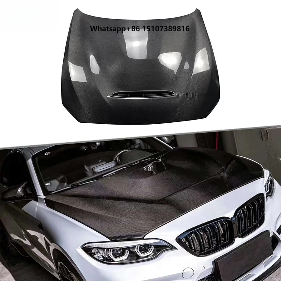 Dry Carbon Fiber GTS Style Front Hood Bonnet Cover for F87 F22 M2 M2C 2015-2021 Front Engine Hood Car Accessories