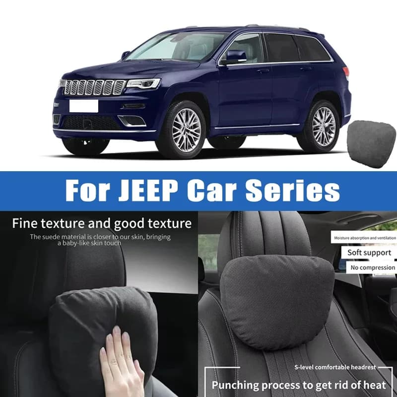 Top Quality Car Headrest Neck Support Seat Soft Neck Pillow Breathable For JEEP Wrangler GrandCherokee Compass Renegade Cherokee