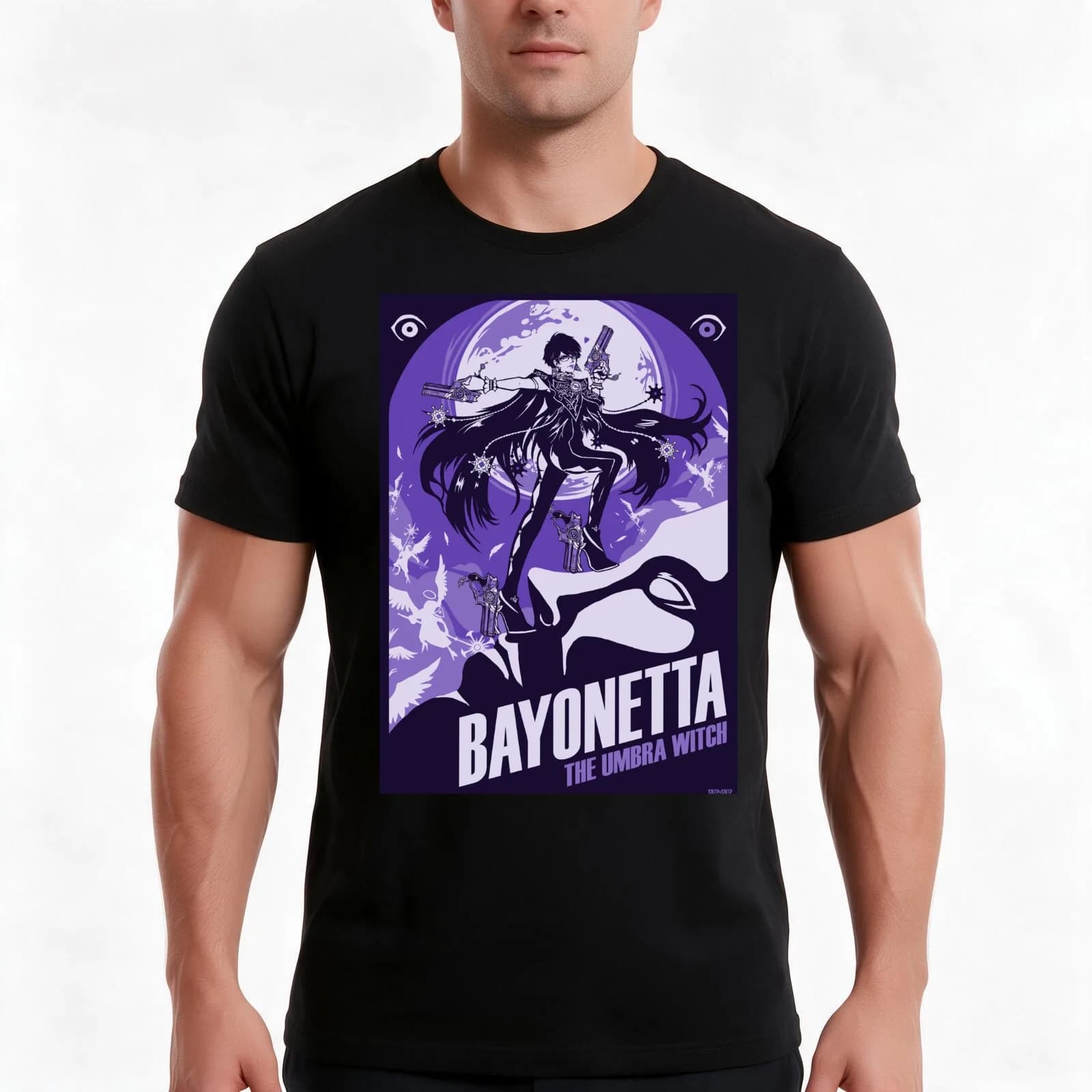 Bayonetta T-Shirt, Summer Casual Cotton Tee, Oversized Streetwear Tops, Vintage Graphic Print, Loose Fit Short Sleeve