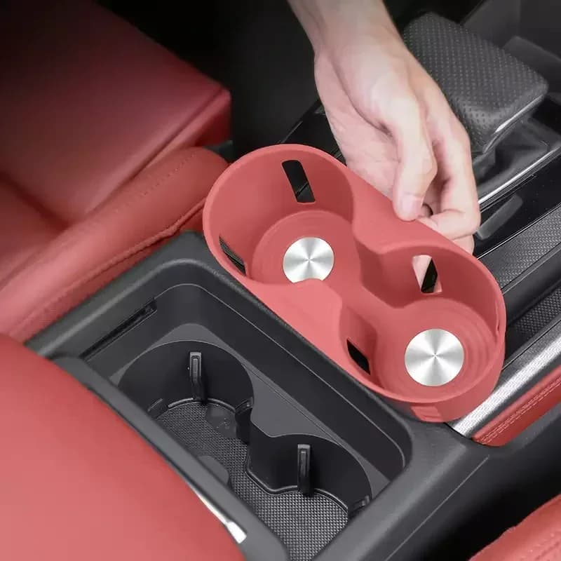 For Audi Q5 fy 2018 2019 2020 2021 2022 2023 2024 Silicone Car Center Console Organizer Storage Cup Holder Black Red Accessory