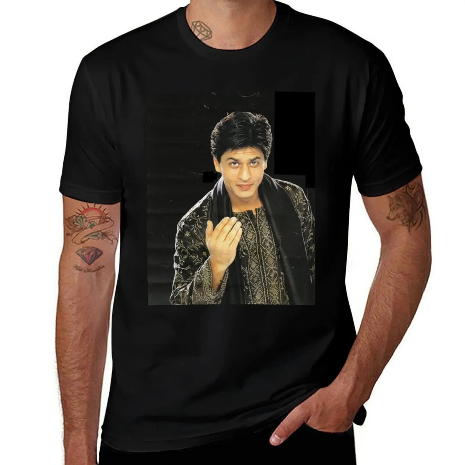 shahrukh khan young T-Shirt man tshirt man t shirts graphic T-Shirt