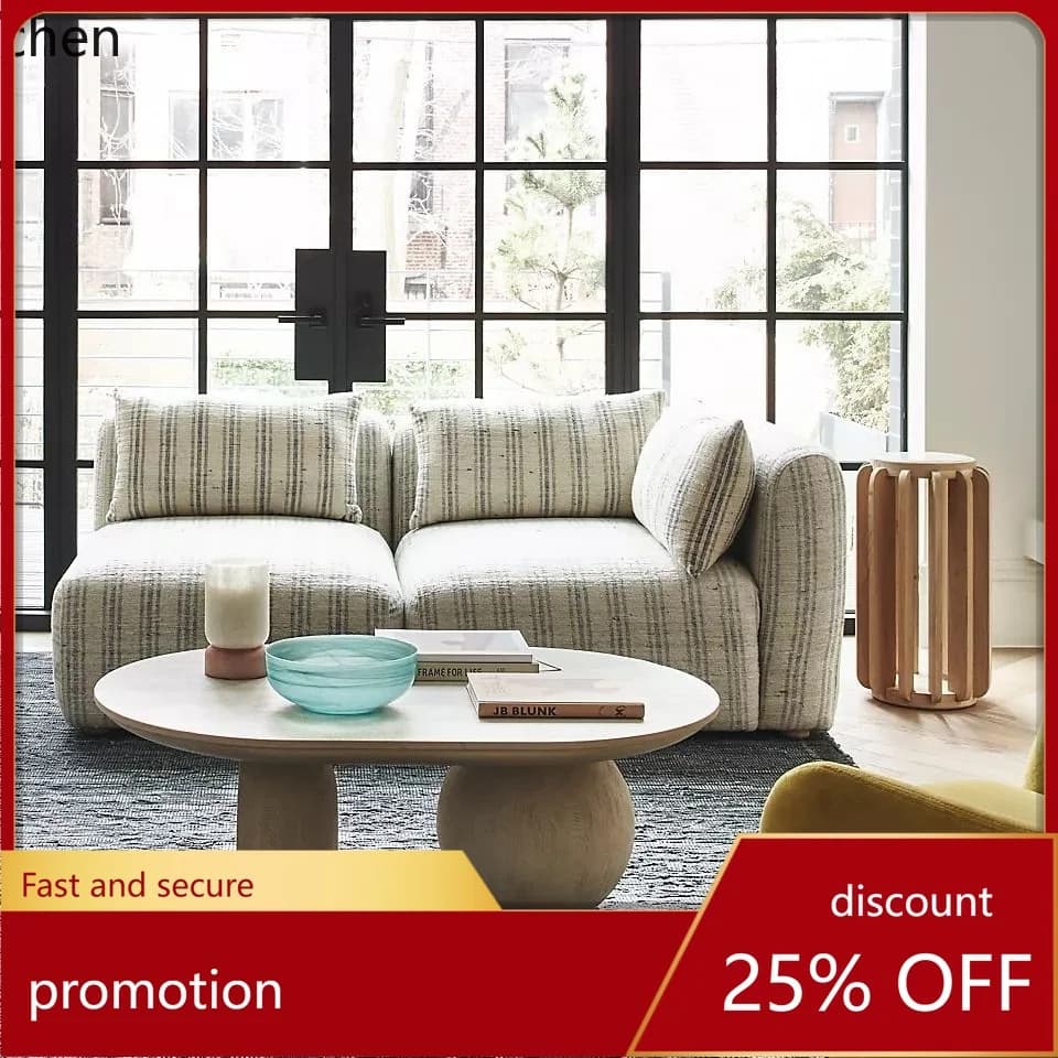 HXL living room coffee table French retro solid wood coffee table modern minimalist art oval tea table
