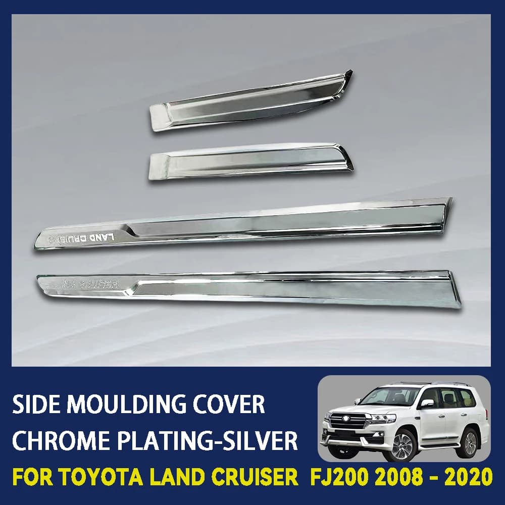 Abs Chrome Plated Silver Car Side Moulidng Cover For Toyota Land Cruiser FJ200 2008 - 2020 Car Accessories Exterior Decorate