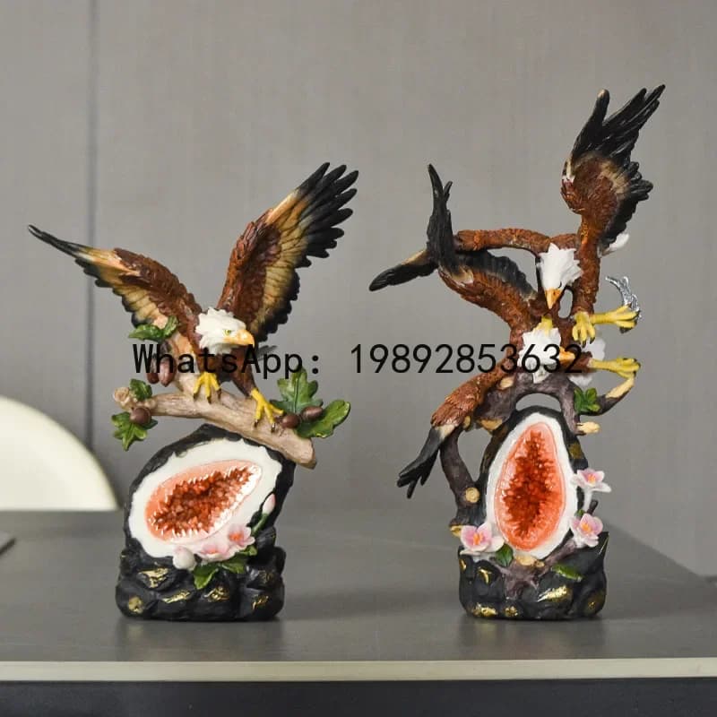 16wwA1 Resin Handicrafts Simulation Animal Sculpture Eagle Falcon Simulated Bird Decorative Figurines Home Decoration Accessorie
