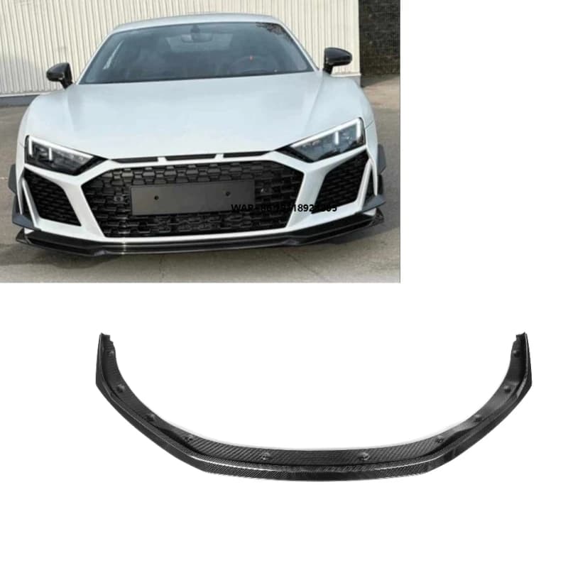 Dry Carbon Fiber R8 Front Bumper Lip P Style Carbon Fiber Auto Part for  R8 2021-2024 R8 Front Lip