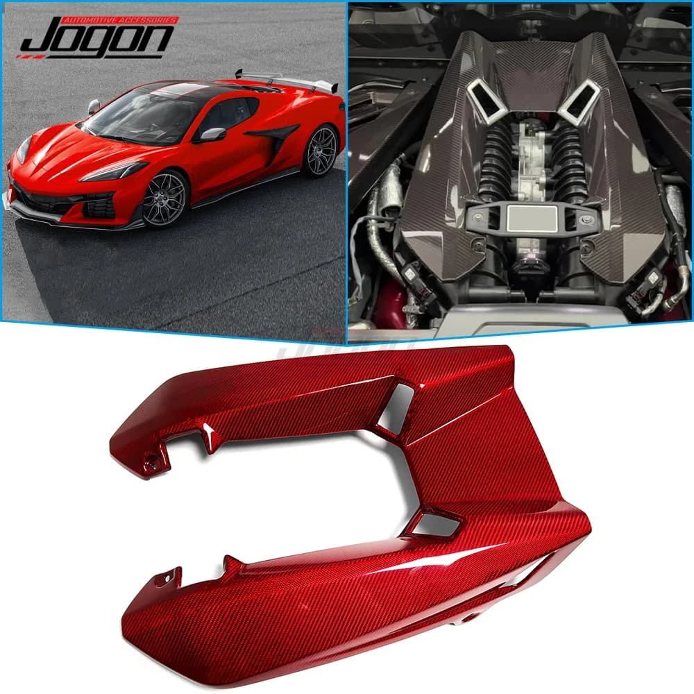 Real Carbon Fiber Car Interior Accessories Front Engine Cover Decorative Trim for Chevrolet Corvette C8 Z06 2023