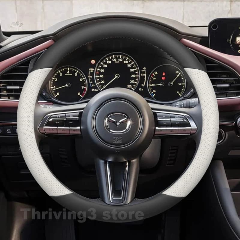 Leather Car Steering Wheel Cover For MAZDA 3 BP AWD 2008-2025 Mazda3 Axela Manual Auto Steering Wheel interior Accessories 2025