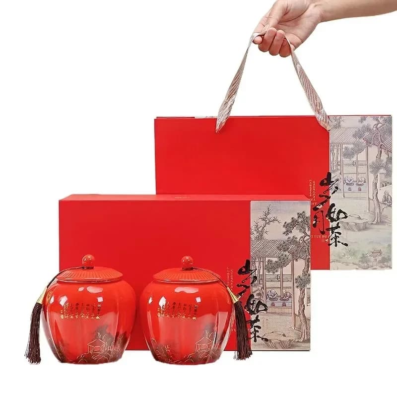 Tea Empty Gift Box, Ceramic Jar Empty Box, Rizhao Green Tea, Black Tea, Green Tea Packaging Box, Sealed Can