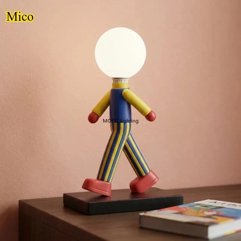 Vintage Cute Dopamine Style Table Lamp Soft Glow Bedside Night Light Elegant Desktop Ornament Home Interior Decorative Lamp