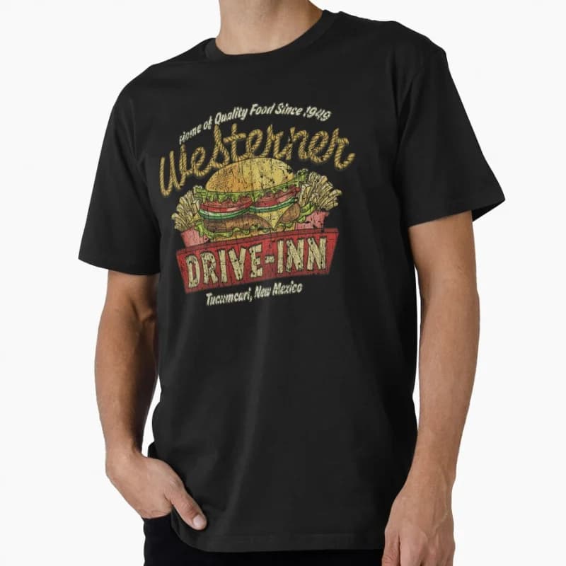 Westerner Drive-Inn 1949 Once Upon a Time in the West 1968 western movie 80s retro cowboy film gift t shirt Large size Tops