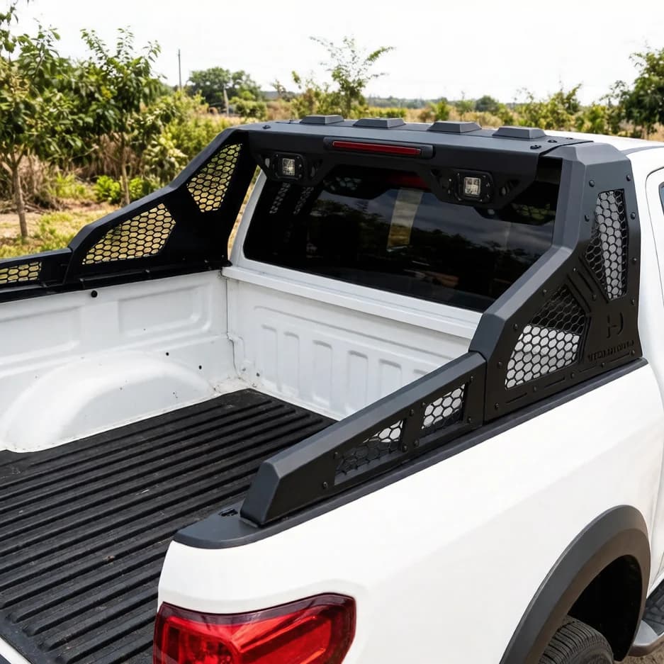 Black Steel Roll Roof Heavy Duty Hitch Mount Pickup Truck Bed Rack F150 RAM 1500 Chevy Silverado Off-Road 100kg Use Bolts Fixed