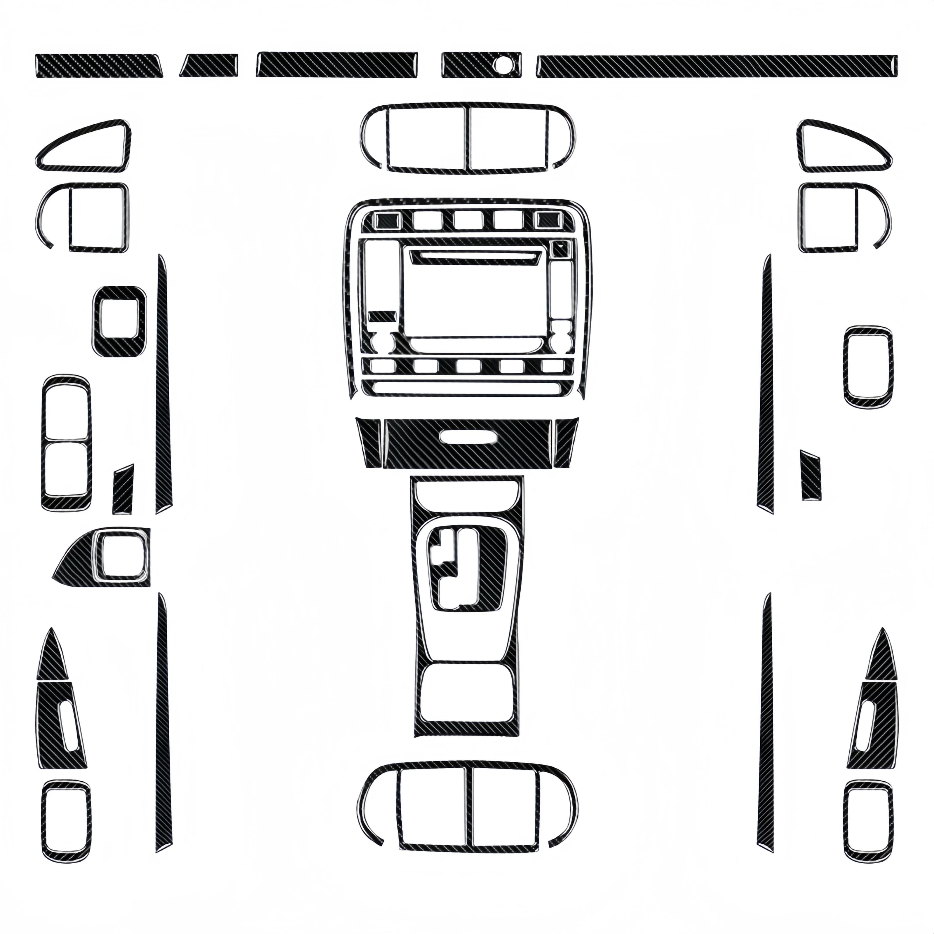 For Porsche Cayenne 2003-2010 Carbon Fiber Car Gear Shift Air Outlet Window Lift Dashboard Panel Trim Cover Stickers Accessoires