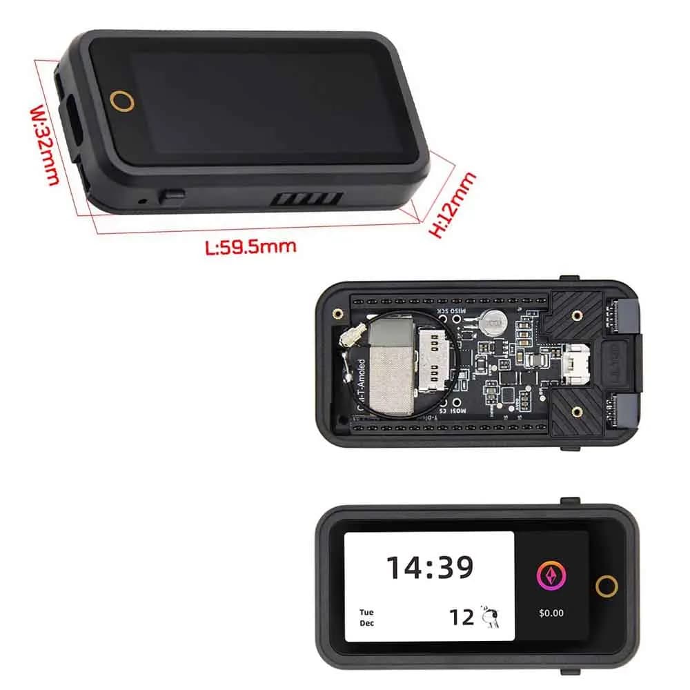 Development Board ESP32-S3R8 1.91 Inch RM67162 AMOLED IPS Display 240x536 SPI Screen Wi-Fi BT 5 PMU RTC 16MB Flash Module