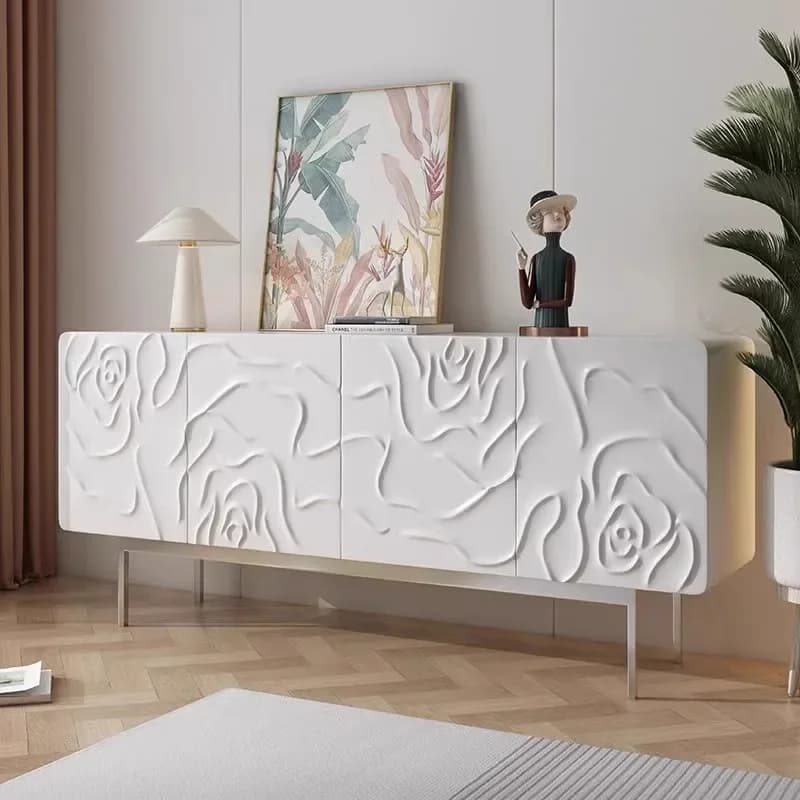 HYS minimalist dining side cabinet entrance household storage light luxury side cabinet wine and tea cabinet