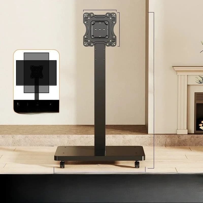 Rolling TV Stand for 10-43 Inch TVs PC, Portable Mobile TV Cart on Wheels Universal Floor Stands with Swivel Mount Fit Corner