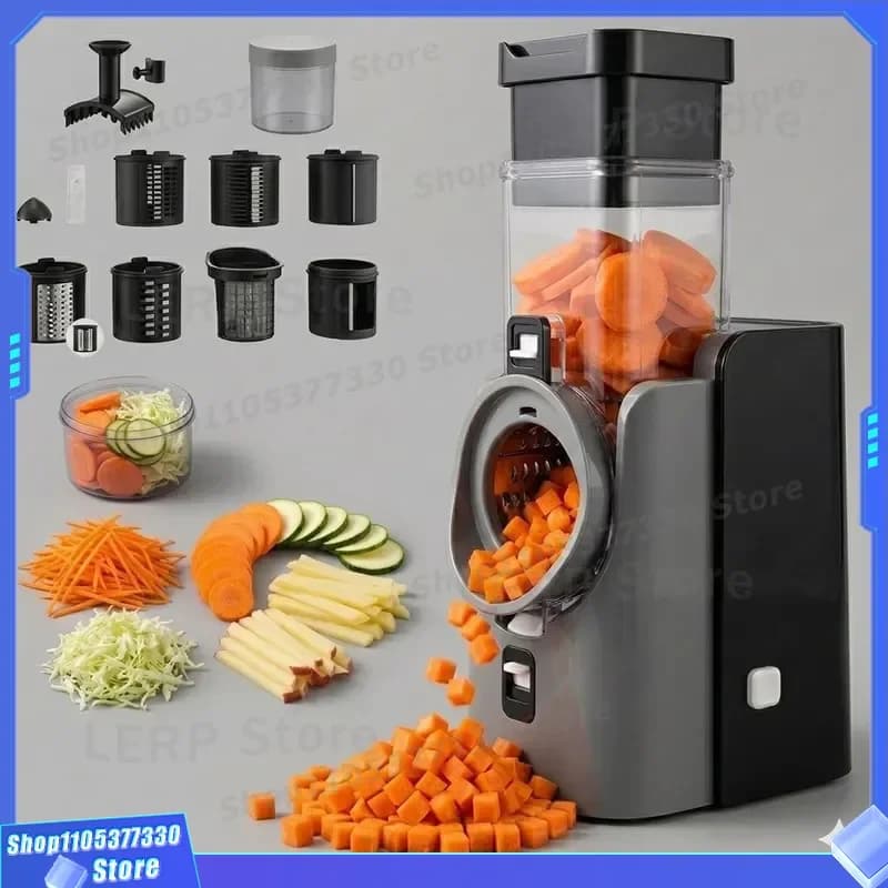 220V Electric Vegetable Cutter Multi Functional Potato Radish Slicer Dicer Granulator Kitchen Food Chopper New Household Tool
