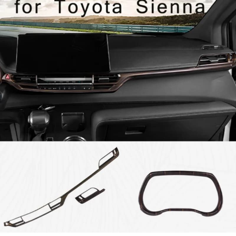 LHD Carbon Fiber Look Interior ABS Trim Center Control Panel Trim For Toyota Sienna 2021-2024 Accessories
