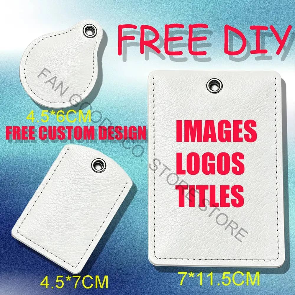 Free customization service Leather Card Holder Keychain Key Ring Door Lock Access Tag ID Access Card Air Tag Case Keychain Card