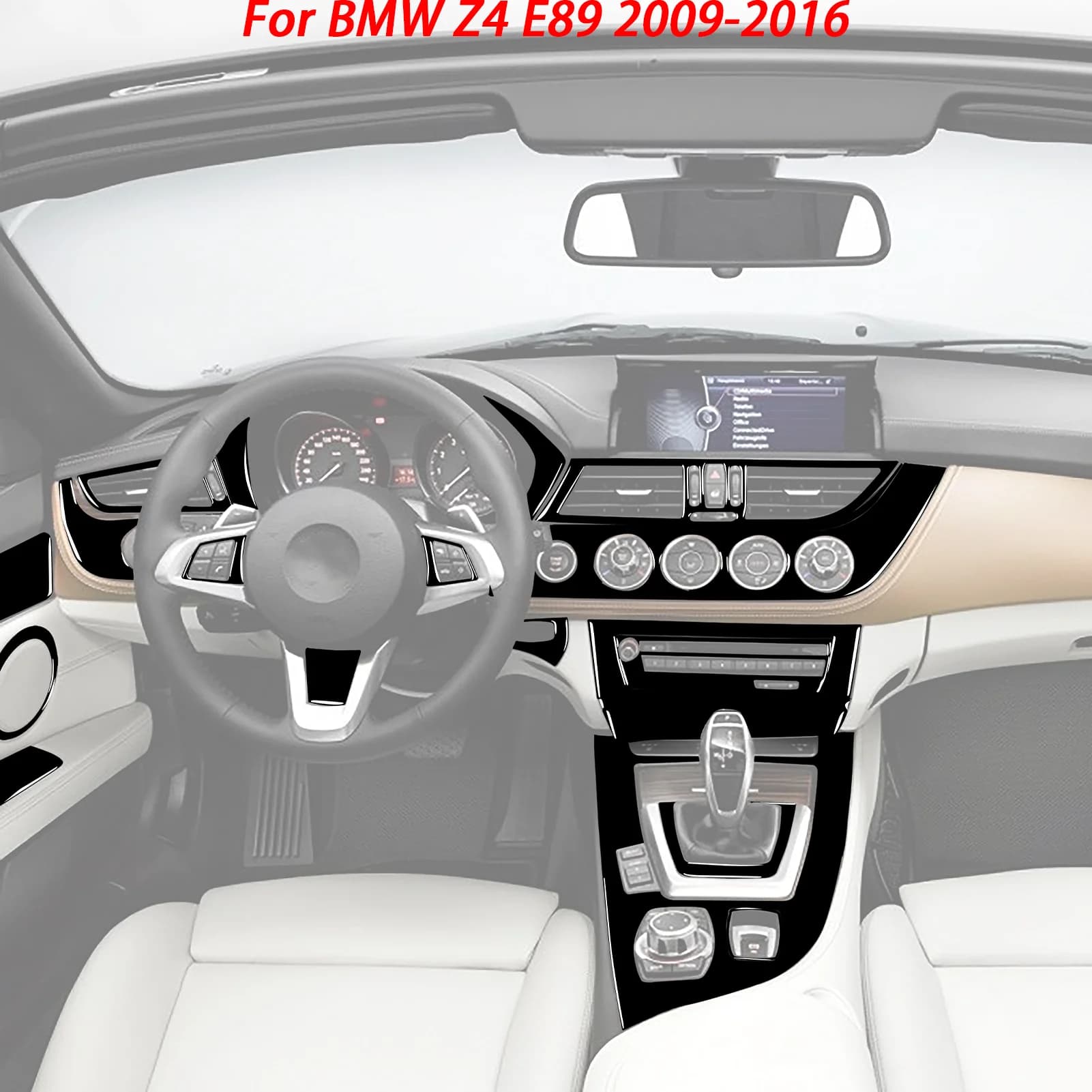 For BMW Z4 E89 2009-2016 Piano Black Stickers Centre radio CD Shift window lift panel Cover Car inside decorative Accessories