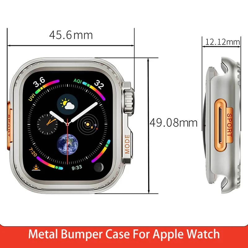 Metal Bumper Case For Apple Watch 46mm 45mm 44mm 42mm 49mm Protector Frame Cover For iWatch Series 10 9 8 7 6 5 4 SE ultra 2