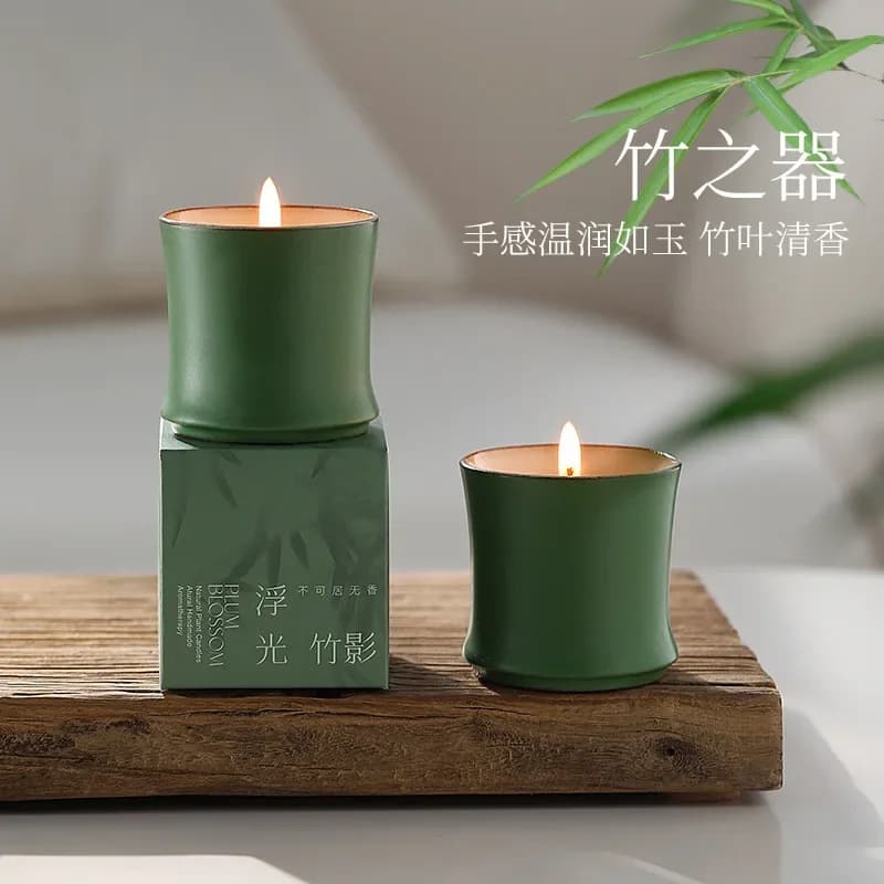 Yafeng Festival High Scented Candle Gift Box Bamboo Ceramic Gift Birthday Souvenir Decorative Gift